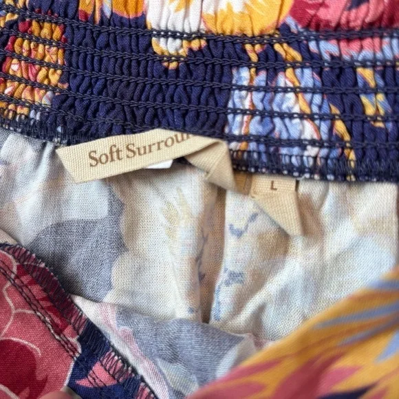 Soft Surroundings Large Kara Maxi Skirt Navy Floral Tiered Pockets - Picture 11 of 13